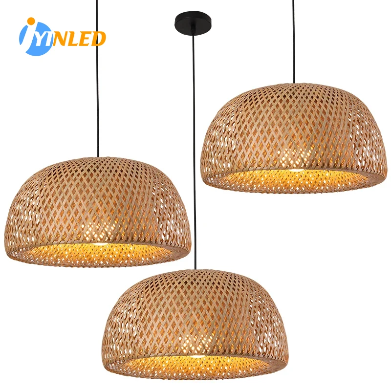 Wicker Pendant Shade - Candelabros E27 de mimbre Natural, lámpara