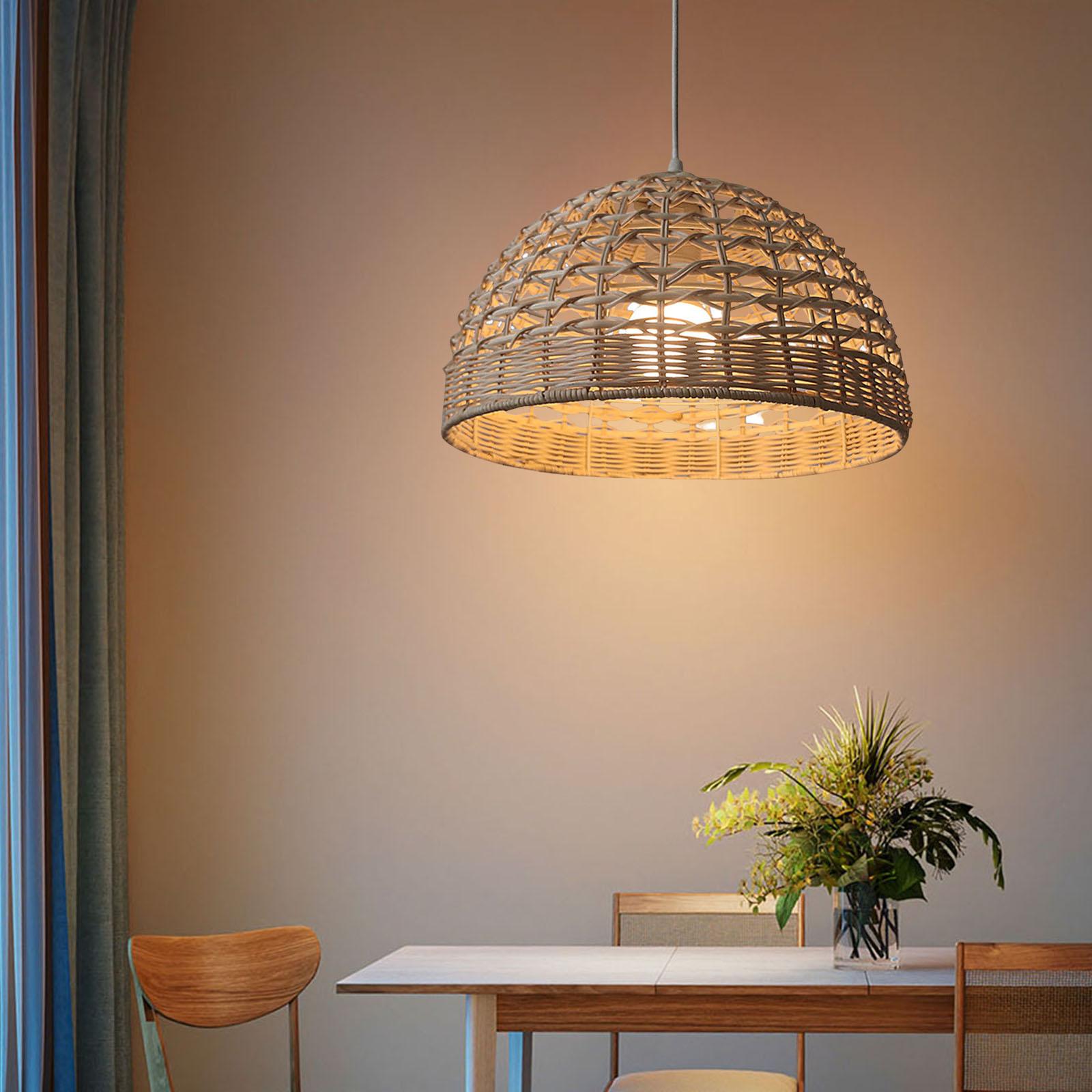 Wicker Pendant Shade - Pantalla de Lámpara de Mimbre, Cubierta