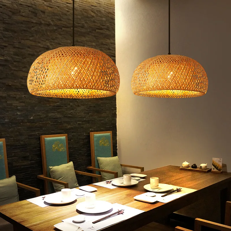 Wicker Pendant Shade - Linterna de bambú, lámpara colgante de