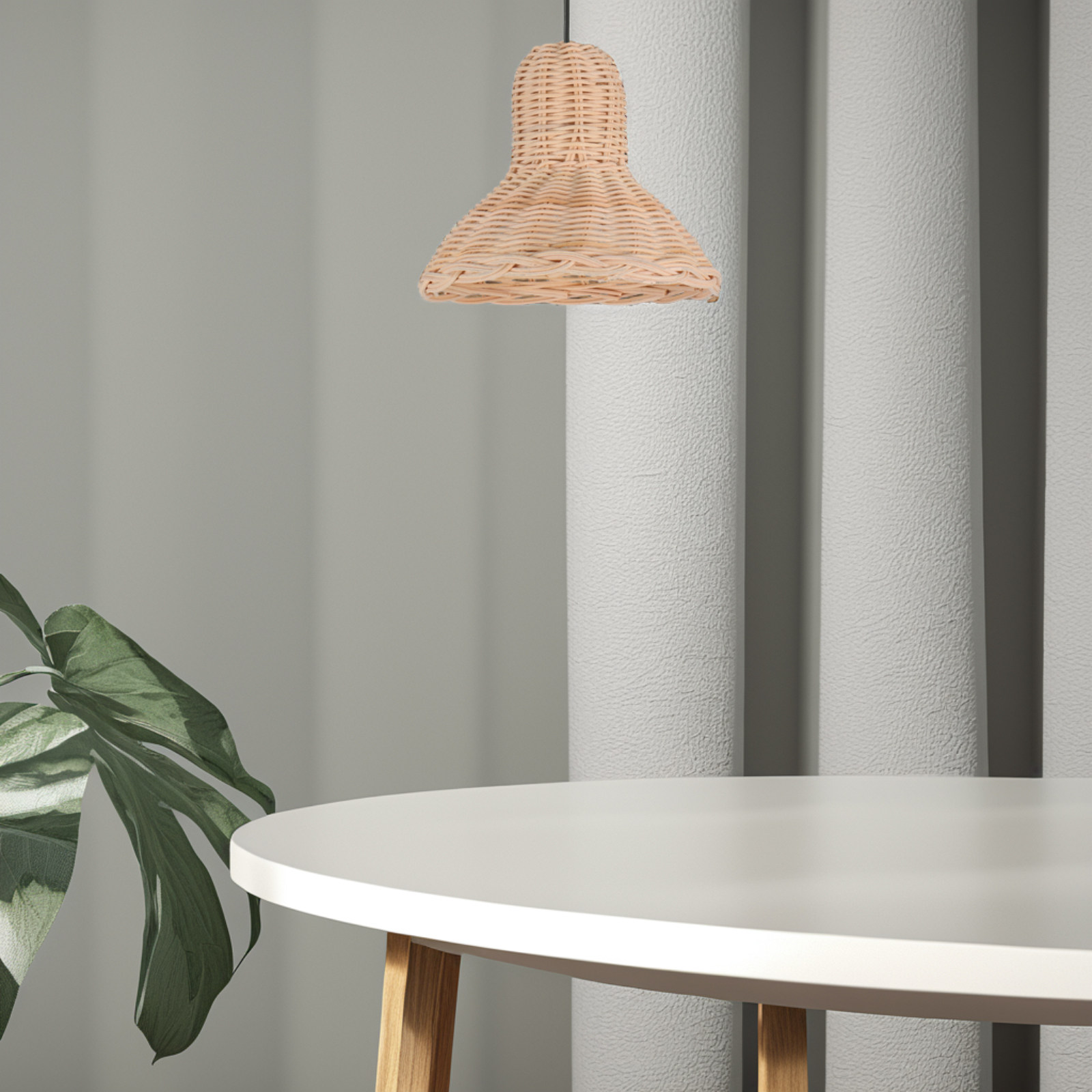 Wicker Pendant Shade - Pantalla de Lámpara de Ratán Tejida