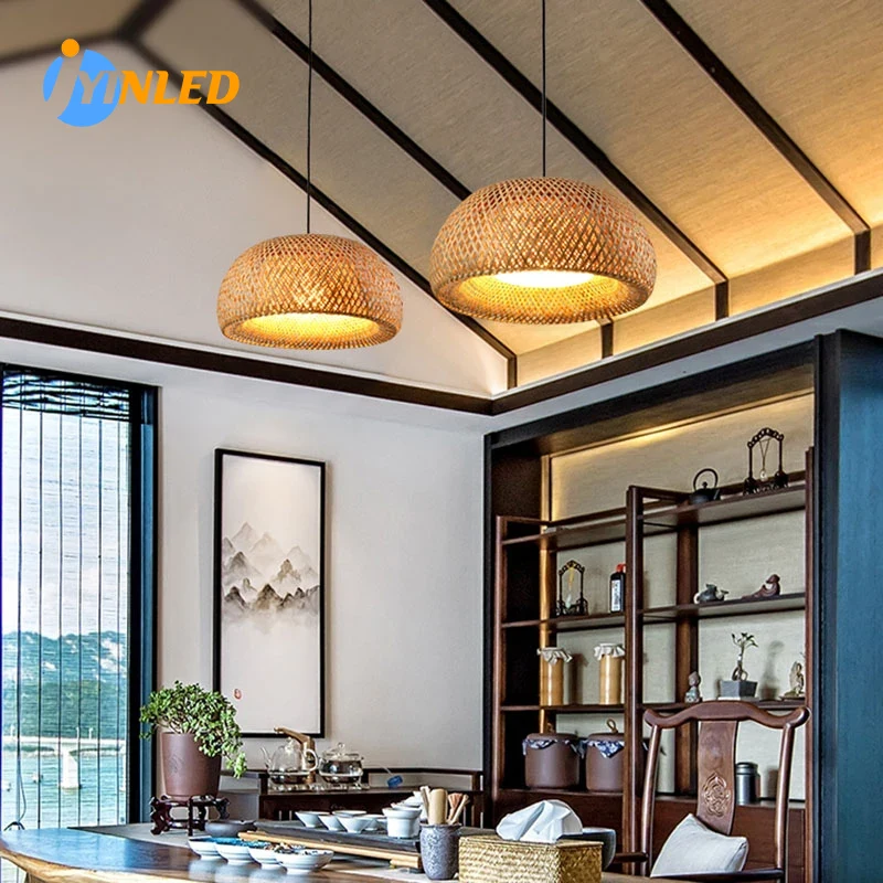 Candelabros E27 de mimbre Natu - Wicker Pendant Shade reseña y precio