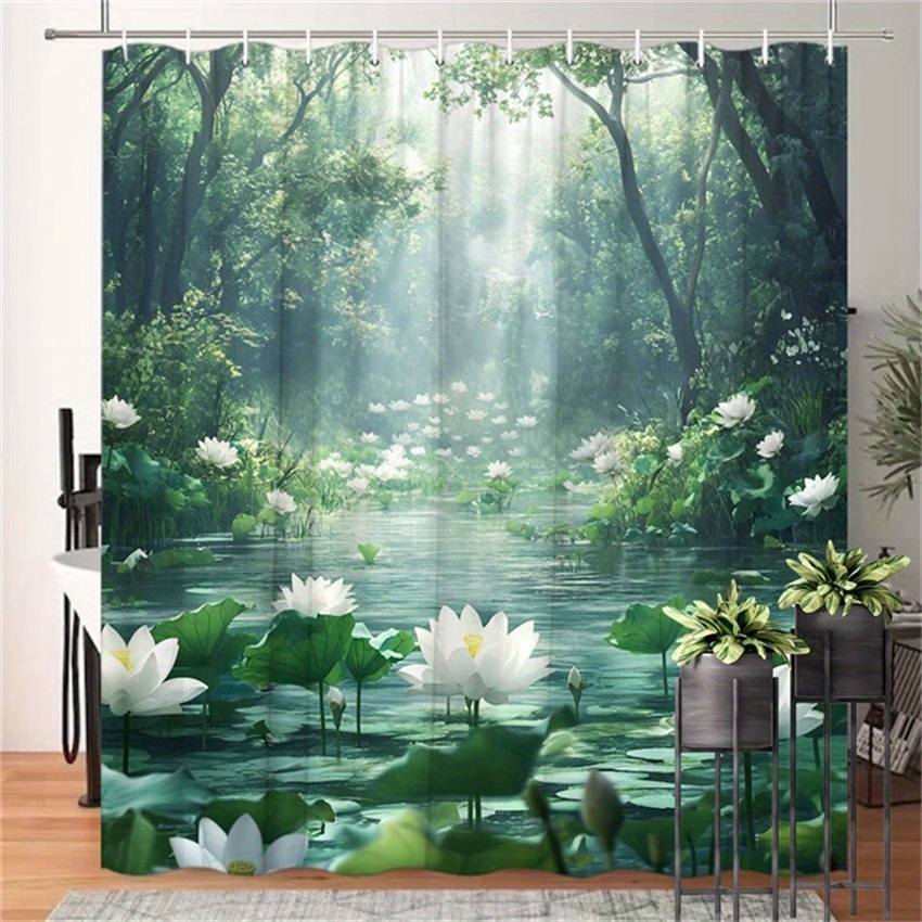 Cortina de ducha Lotus Forest, - Interior Design Zen Style reseña y precio