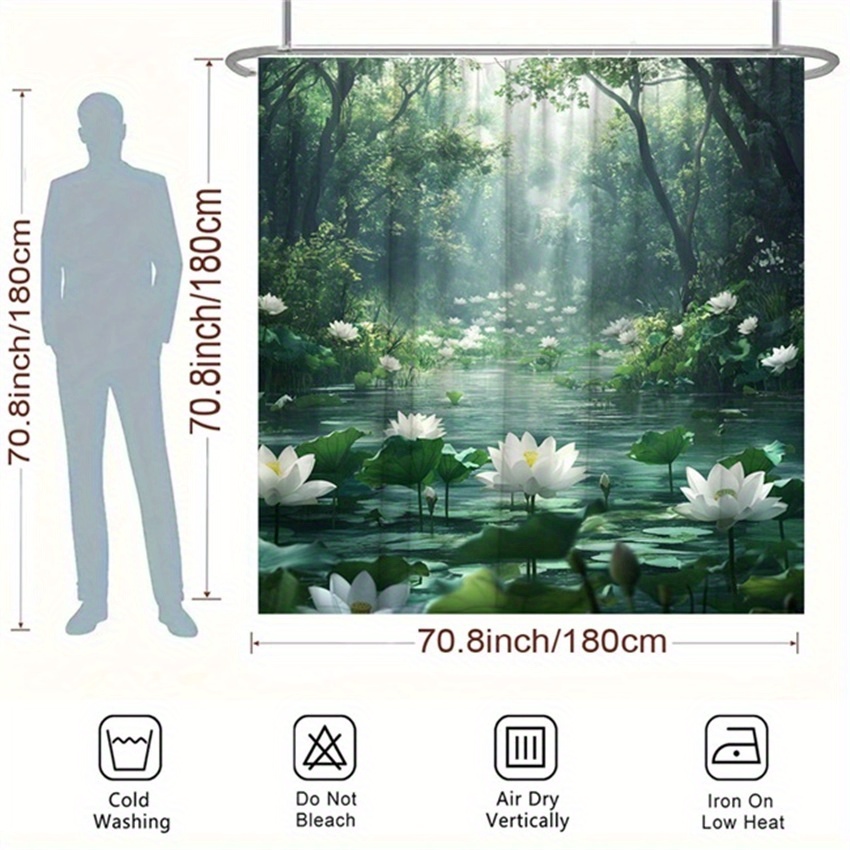 Cortina de ducha Lotus Forest, - Interior Design Zen Style reseña y precio
