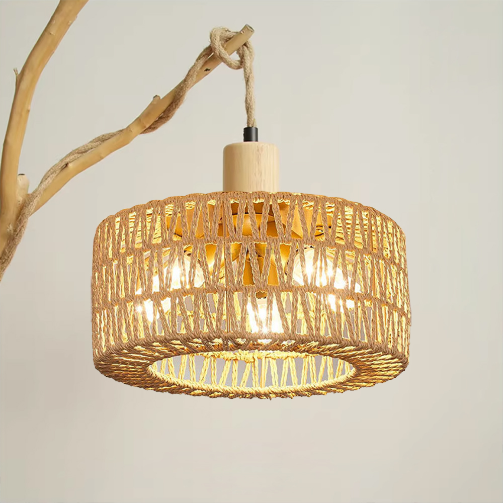 Pantalla de lámpara colgante t - Wicker Pendant Shade reseña y precio