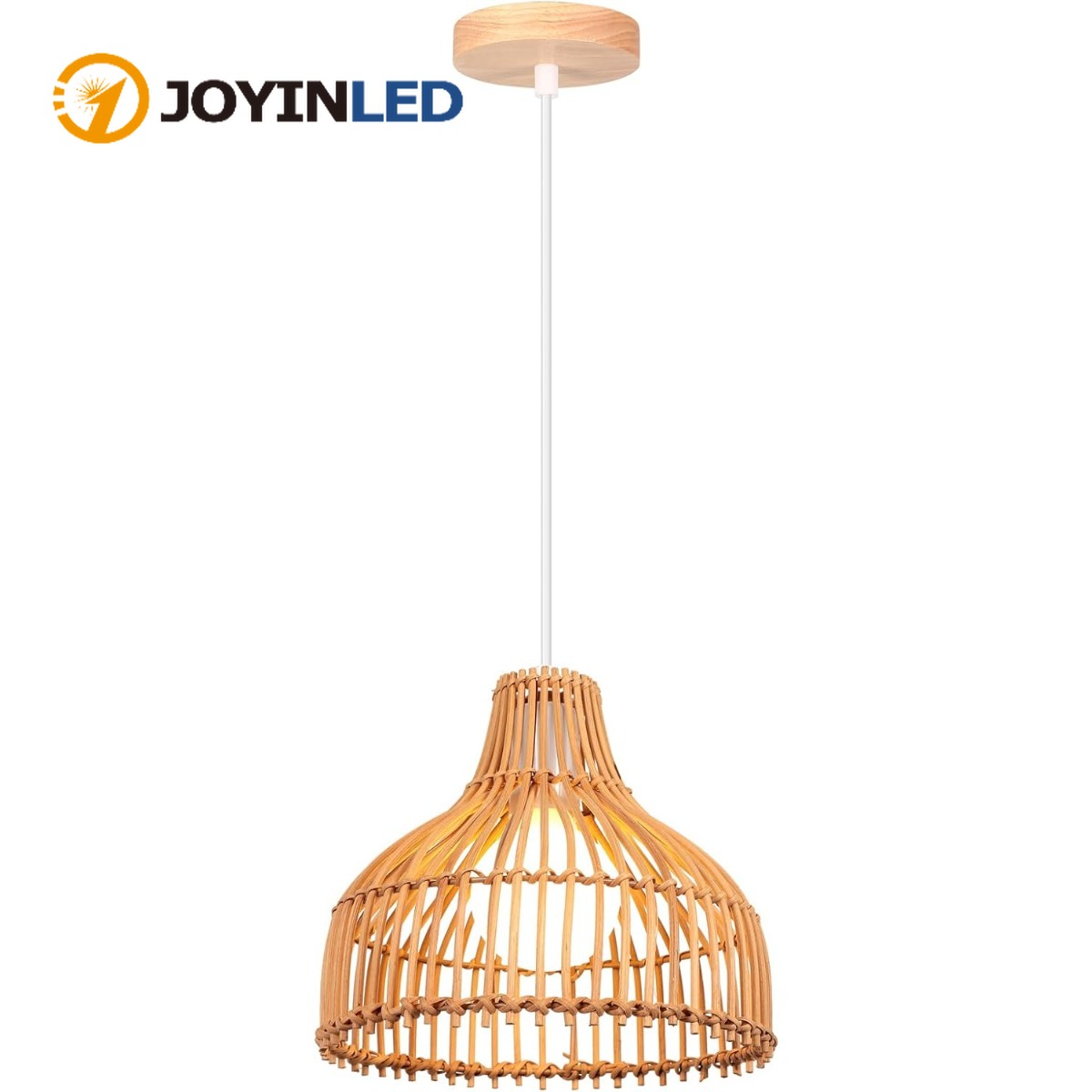 Lámpara colgante tejida de rat - Wicker Pendant Shade reseña y precio