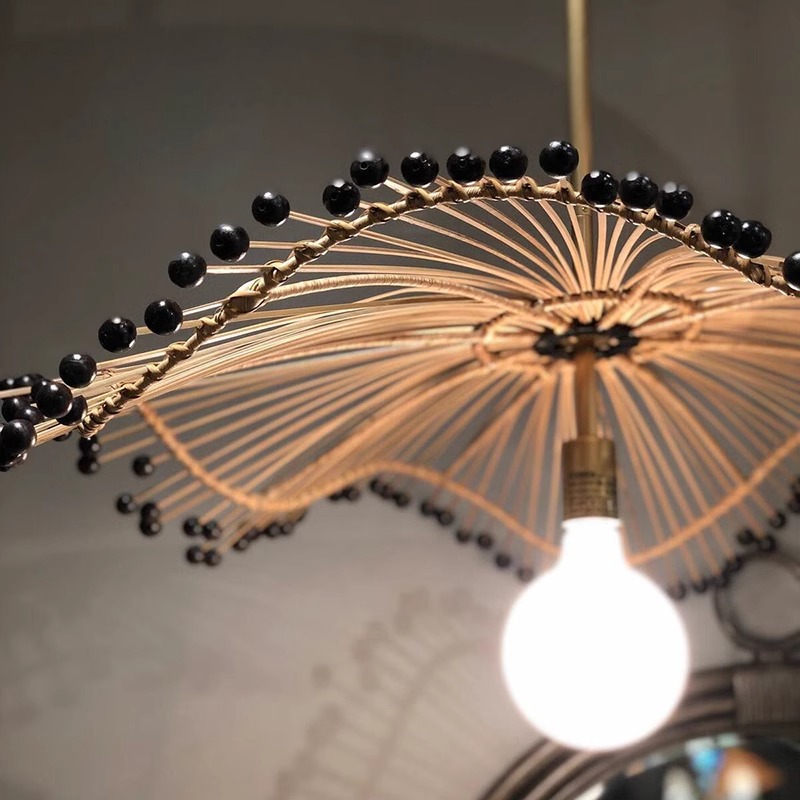Candelabro de sombra de ratán  - Wicker Pendant Shade reseña y precio