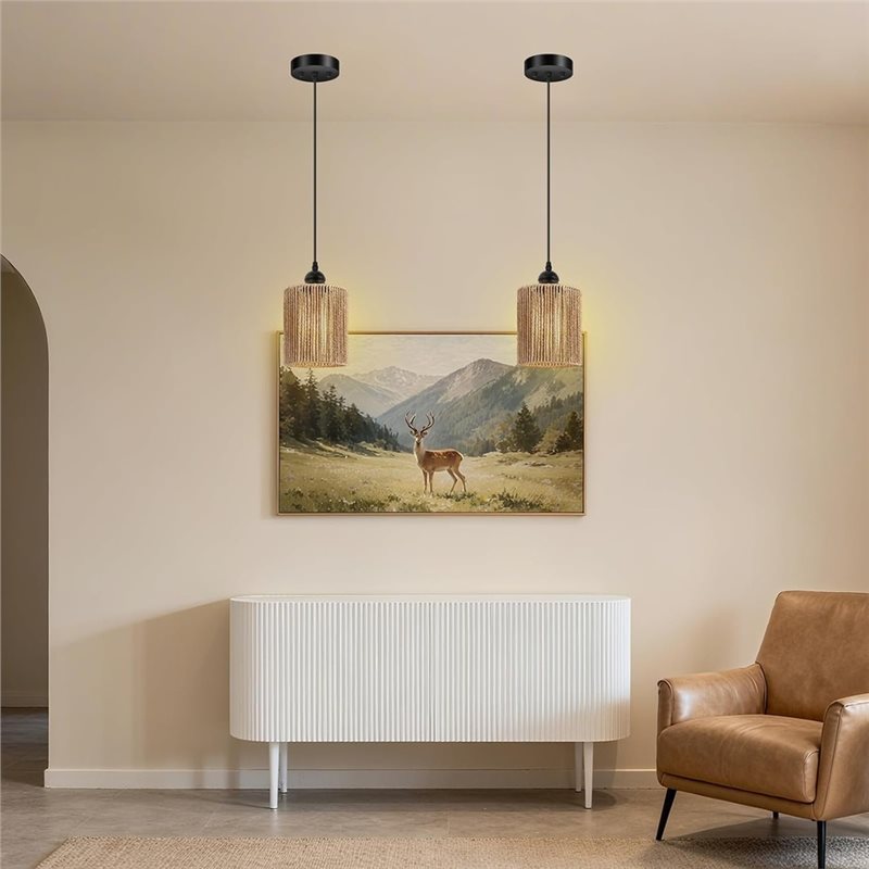 ABKL - Pantalla de Mimbre Teji - Wicker Pendant Shade reseña y precio
