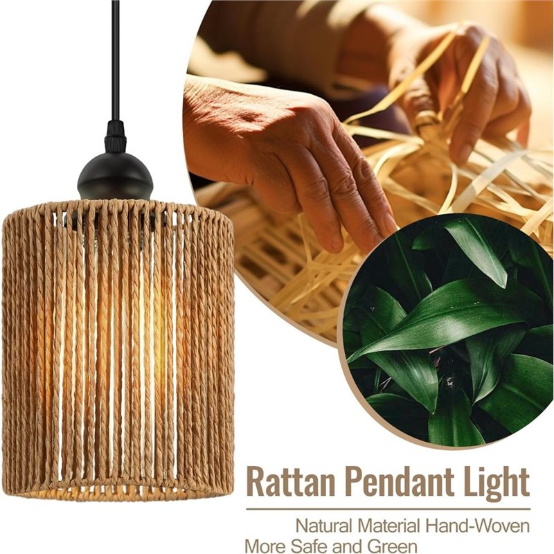 ABKL - Pantalla de Mimbre Teji - Wicker Pendant Shade reseña y precio