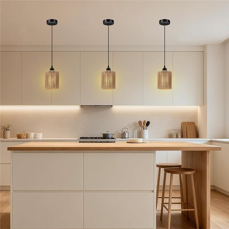 ABKL - Pantalla de Mimbre Teji - Wicker Pendant Shade reseña y precio