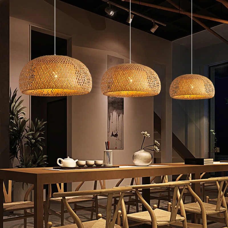Linterna de bambú, lámpara col - Wicker Pendant Shade reseña y precio