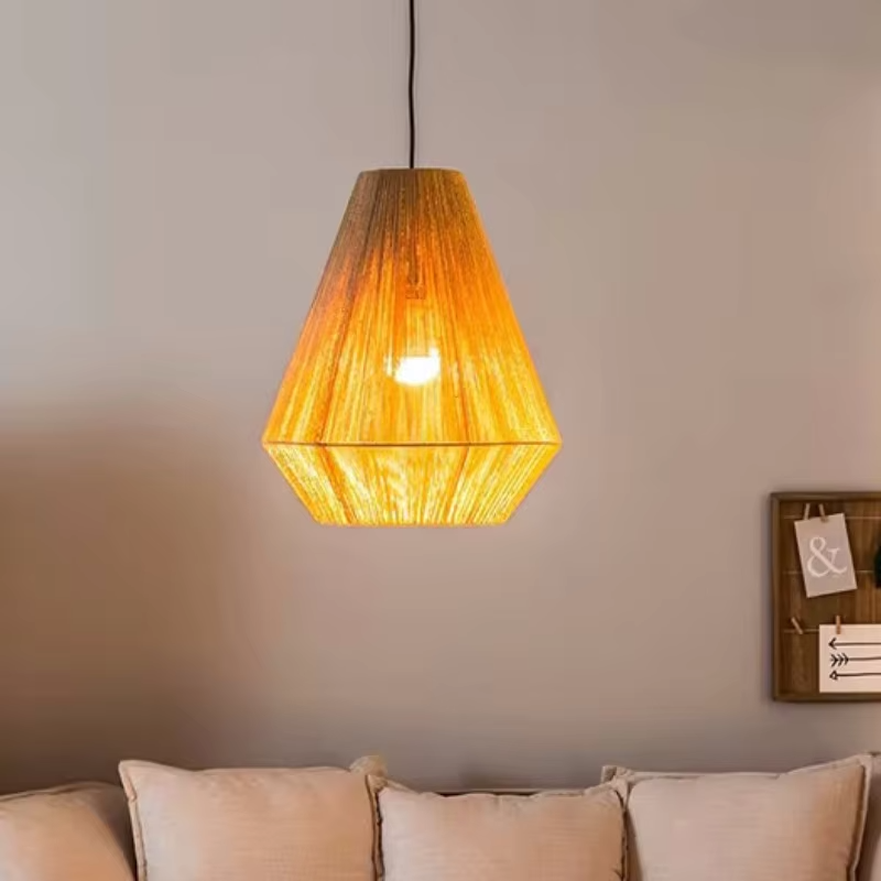 Lámpara colgante de ratán, est - Wicker Pendant Shade reseña y precio