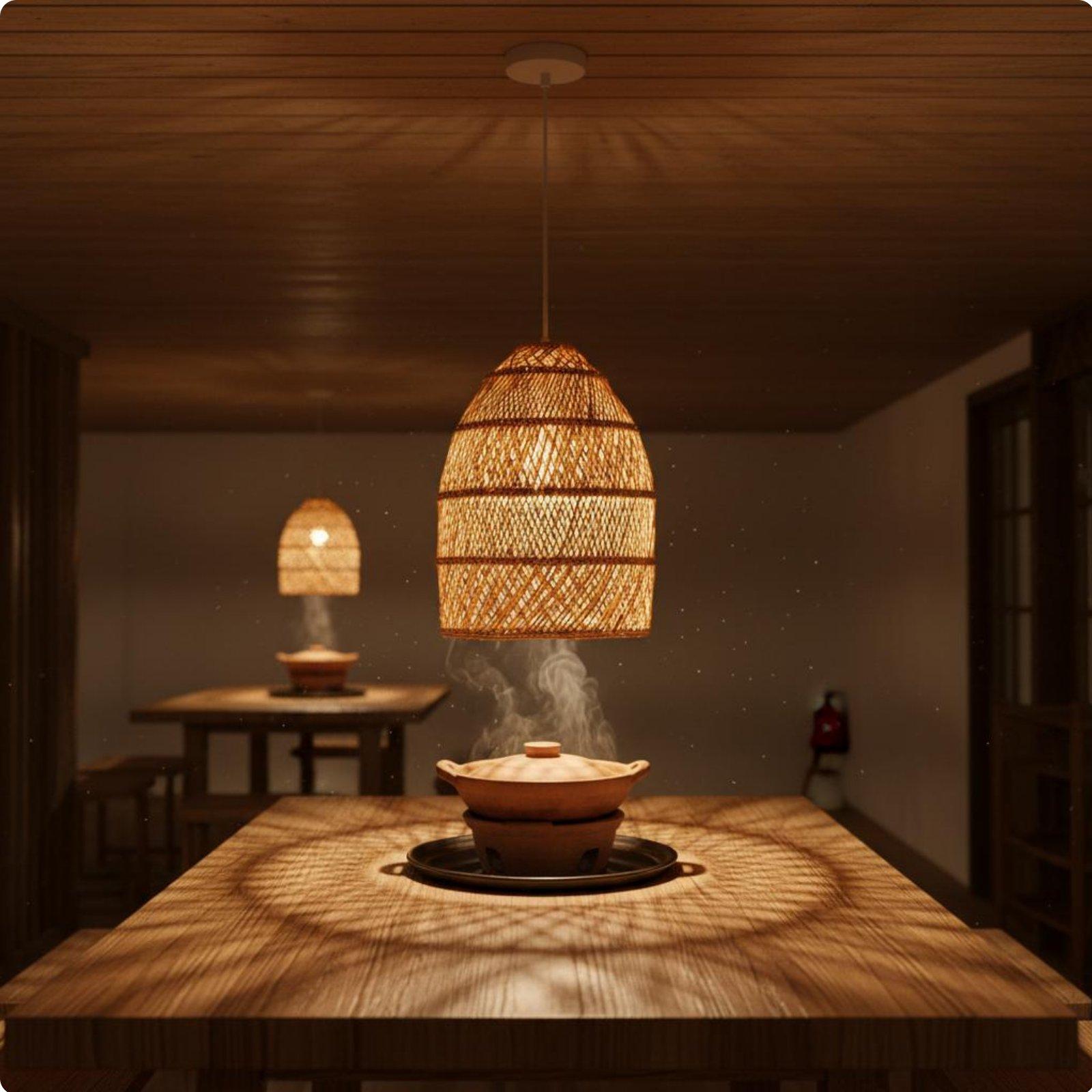 Pantalla de Lámpara Tejida Rús - Wicker Pendant Shade reseña y precio