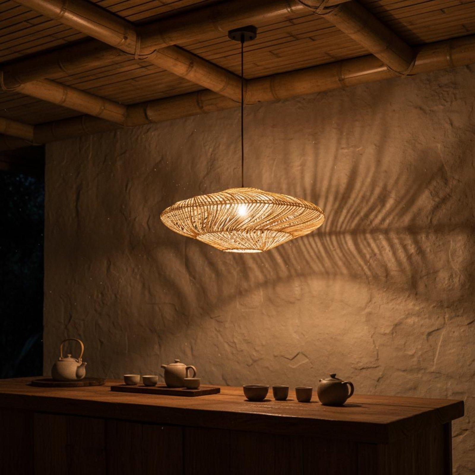 Pantalla de Lámpara Tejida Rús - Wicker Pendant Shade reseña y precio