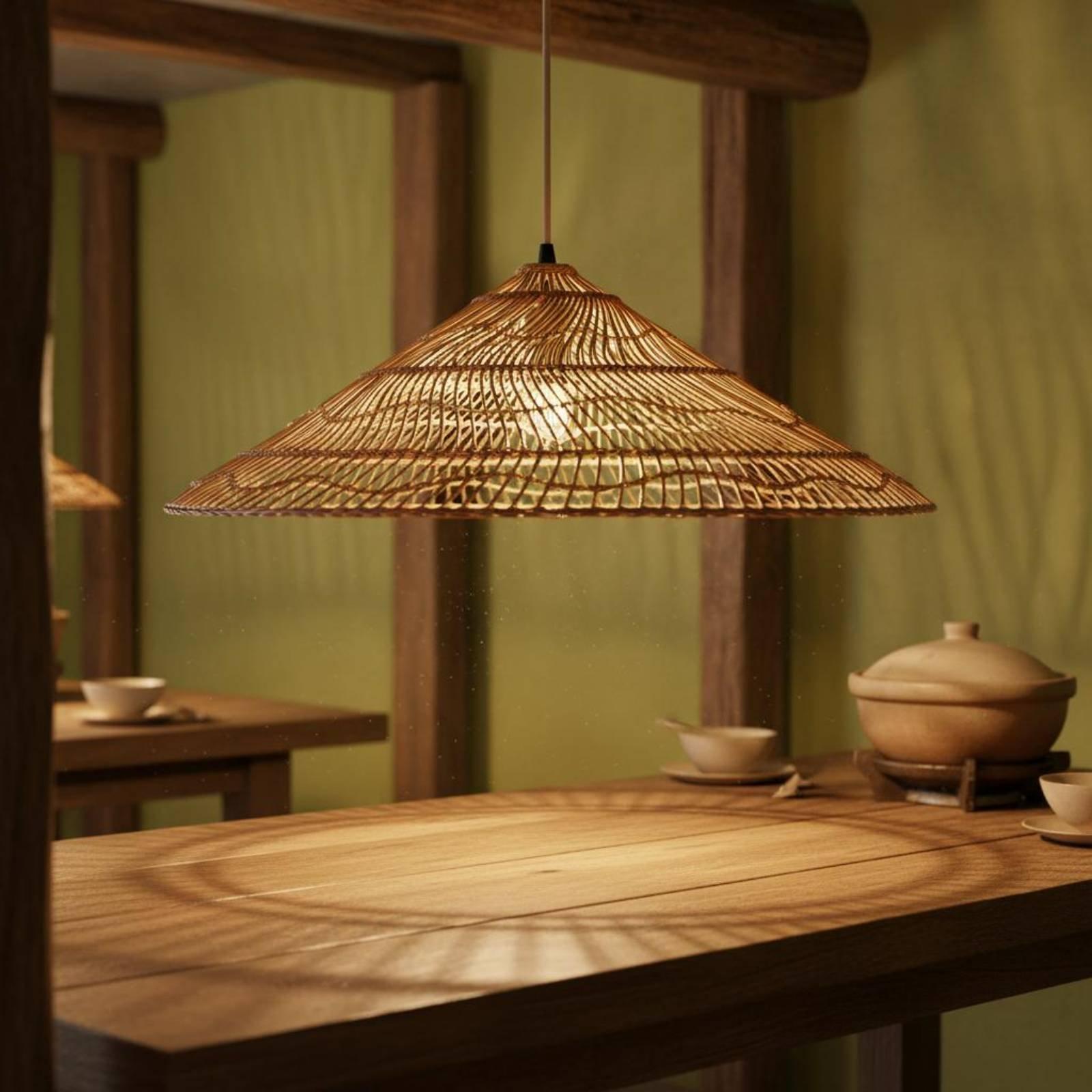 Pantalla de Lámpara Tejida Rús - Wicker Pendant Shade reseña y precio