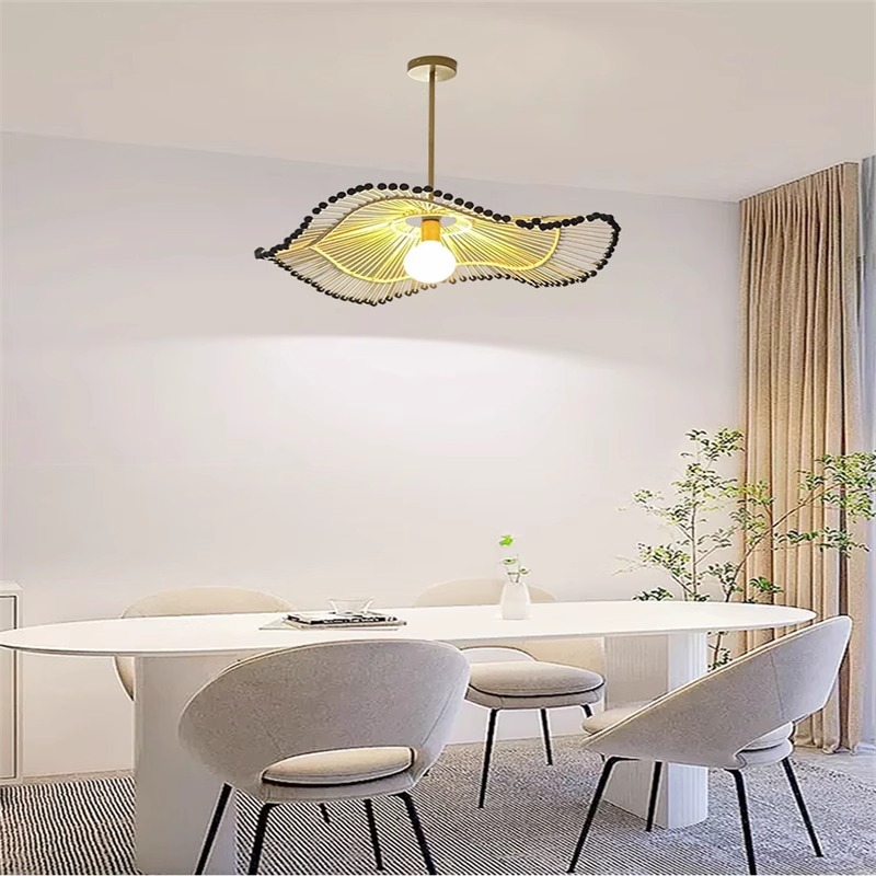 Lámpara de araña de ratán hech - Wicker Pendant Shade reseña y precio