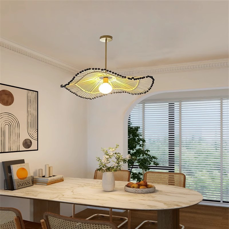 Lámpara de araña de ratán hech - Wicker Pendant Shade reseña y precio