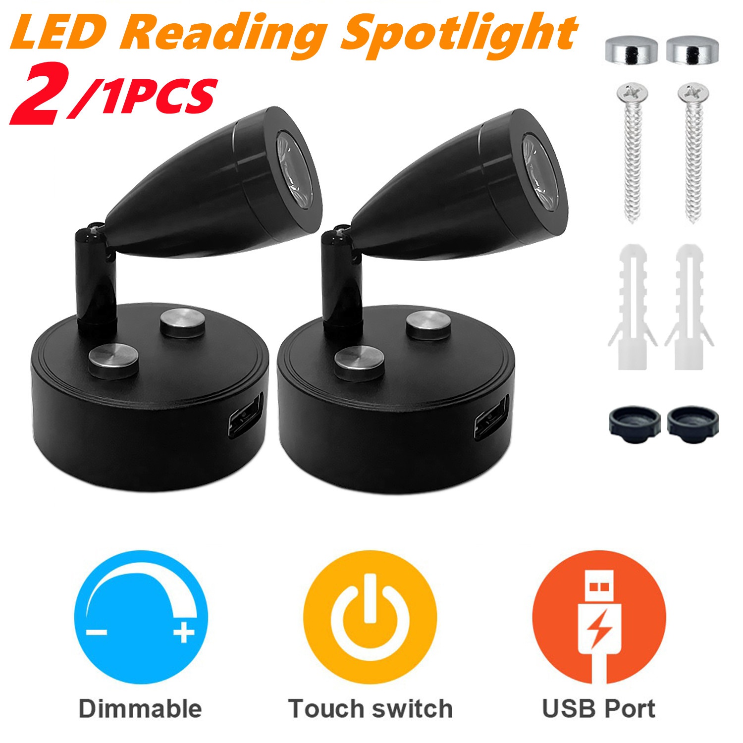 2/1 Uds. Plata/Negro DC 12-24V - Interior Design Icon reseña y precio