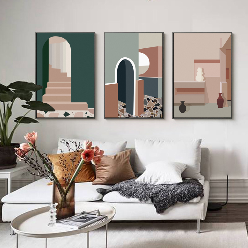 Retro Morandi edificio lienzo  - Interior Design And Build reseña y precio